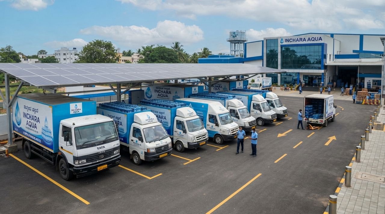 Delivery fleet under solar carport