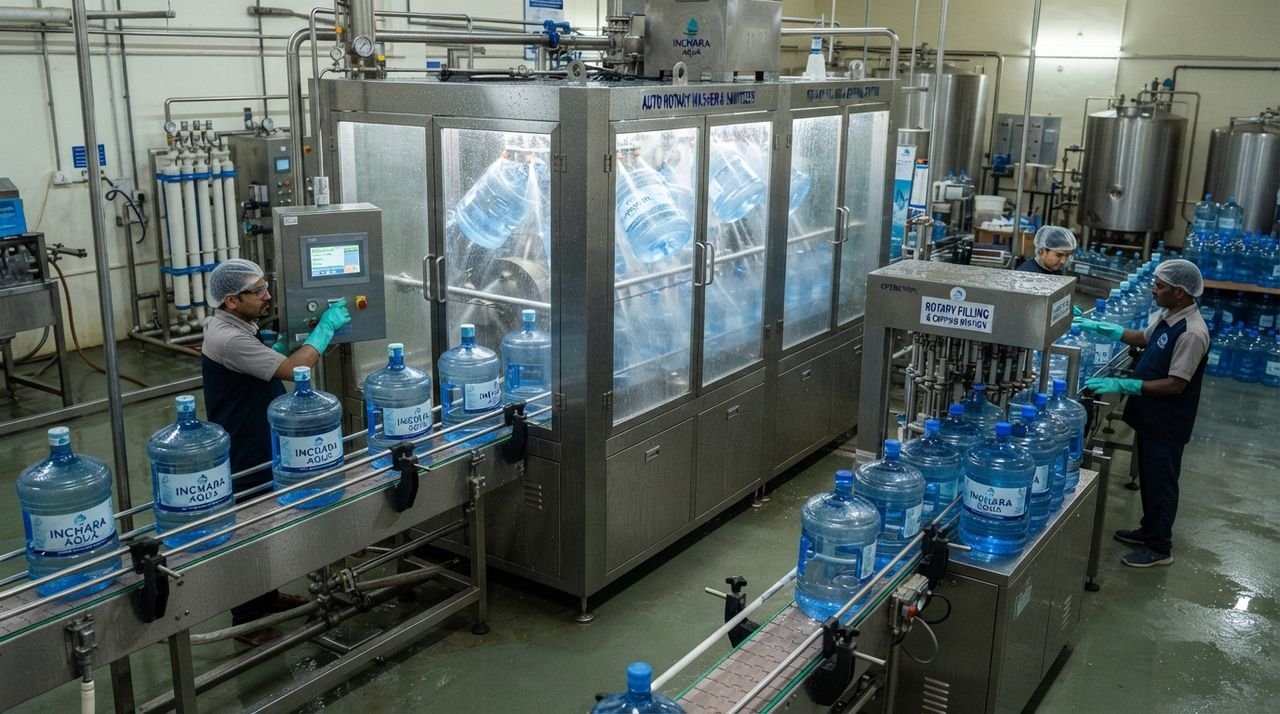 Jar washing, filling & capping